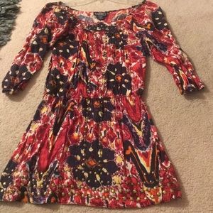 Long sleeve colorful dress